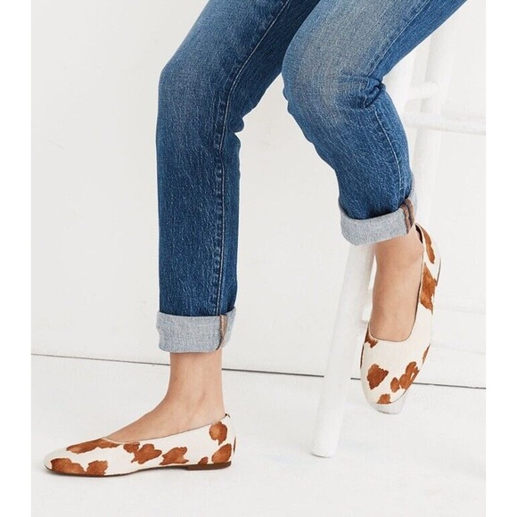 Madewell Shoes - MADEWELL THE CORY FLAT IN COW PRINT CALF HAIR FLATS WOMEN’S SIZE 9 NEW $118